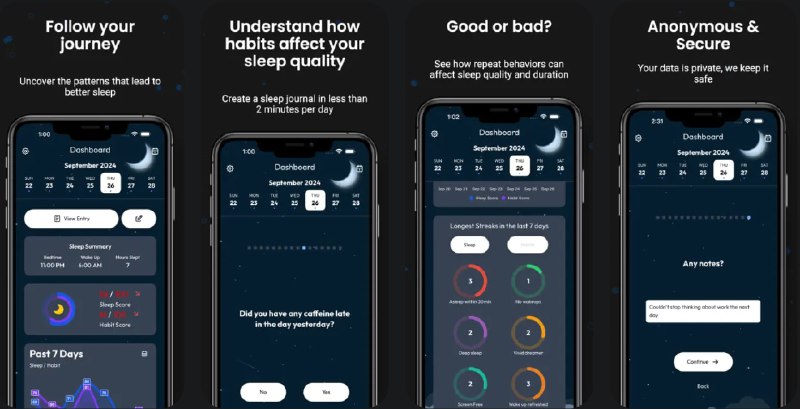 🧭 #应用限免 📂 软件名称：Sleep Journal & Habit Tracker 🍏 支持平台：#iOS 15.6+ 📊 软件价格：内购限免 🪟 软件简介：一款帮助改善睡眠的应用