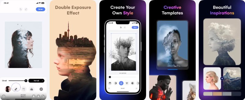 🧭 #应用限免 📂 软件名称：Blend Photos 🍏 支持平台：#iOS 15.0+ 📊 软件价格：内购限免 🪟 软件简介：一款创意图片混合编辑应用，提供多种混合编辑模板和AI智能技术，可自动移除对象背景、添加创意滤镜和叠加效果，支持高级混合模式调整、形状蒙版、渐变混合等功能，能够快速制作专业级混合艺术作品