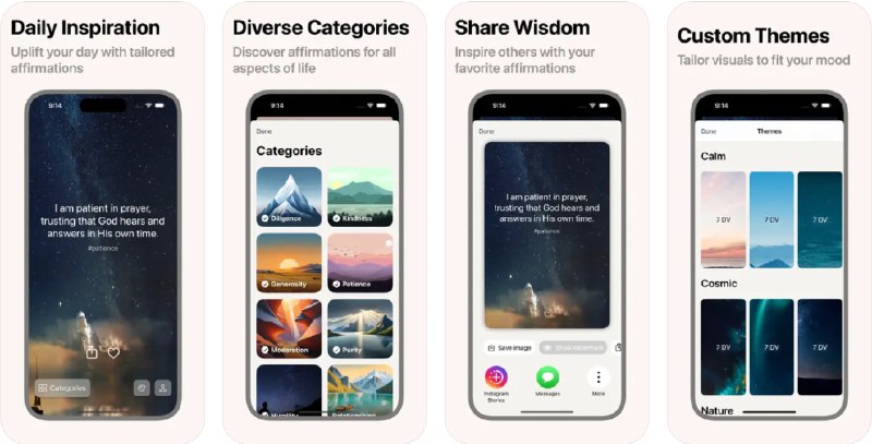 🧭 #应用限免 📂 软件名称：Chosen Daily Virtues 🍏 支持平台：#iOS 17.0+ 📊 软件价格：内购限免 🪟 软件简介：一款通过信仰的力量改变基督信徒生活的应用，提供基于基督教教义的每日激励，帮助你加深与《圣经》的联系，增强与上帝的关系