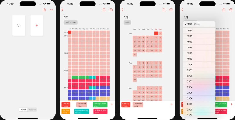 🧭 #应用限免 📂 软件名称：1/1 🍏 支持平台：#iOS 15.0+ 📊 软件价格：￥28.00 -> ¥0.00 🪟 软件简介：一款人生格子可视化工具，可以用一格代表一个月或一天，每个方格可代表不同的颜色和事件，绘制你的人生表格，并可将创建的表格导出为图片，直观呈现人生进度