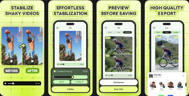 🧭 #应用限免 📂 软件名称：Stable - Video Stabilizer 🍏 支持平台：#iOS 15.0+ 📊 软件价格：¥38.00 -> ¥0.00 🪟 软件简介：一款视频稳定工具，可修复由于运动或拍摄时的抖动而导致的视频模糊