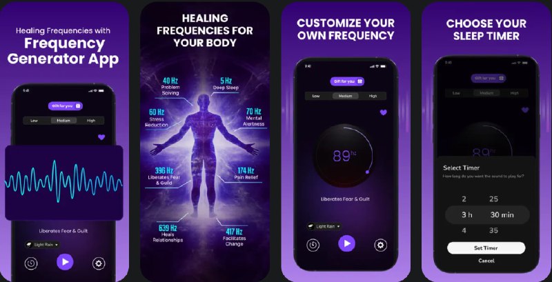🧭 #应用限免 📂 软件名称：Frequency Generator: HZ Music 🍏 支持平台：#iOS 17.0+ 📊 软件价格：内购限免 🪟 软件简介：一款帮助您获得最佳睡眠和集中注意力的应用