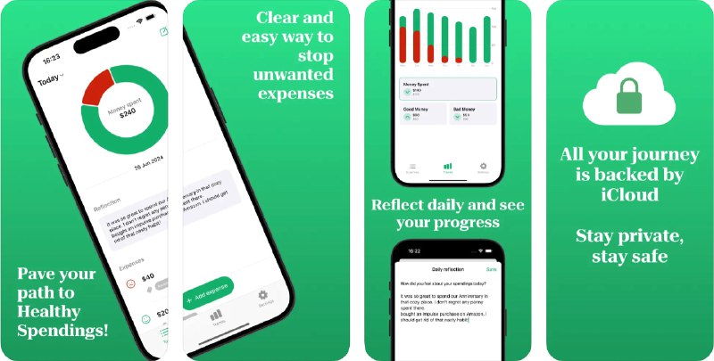 🧭 #应用限免 📂 软件名称：Sponder - Reflect Your Money 🍏 支持平台：#iOS 17.0+ 📊 软件价格：内购限免 🪟 软件简介：一款帮助您建立健康消费习惯的开支记录应用