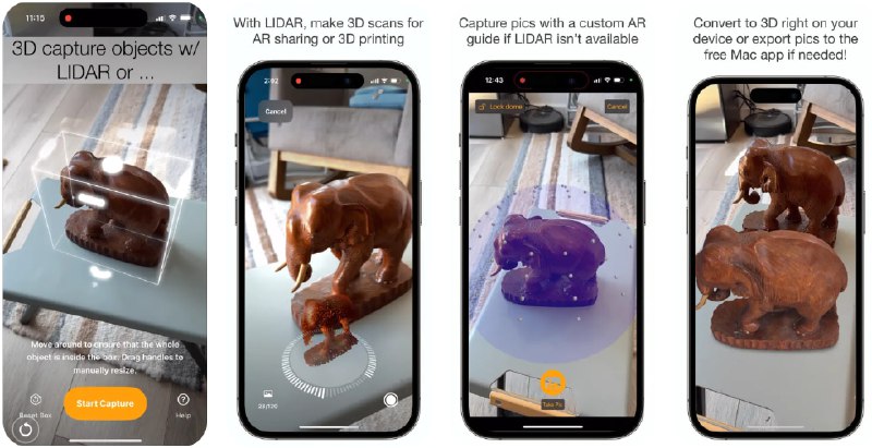 🧭 #应用限免 📂 软件名称：Sapling 3D Scanner LiDAR, 360 🍏 支持平台：#iOS 17.0+ 📊 软件价格：内购限免 🪟 软件简介：一款支持多平台的三维建模应用，可用于增强现实、3D打印、游戏开发及模型分享