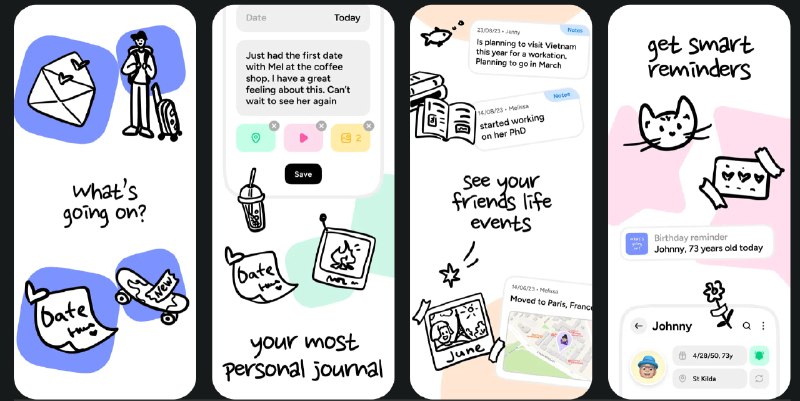 🧭 #应用限免 📂 软件名称：What's going on? Journal Diary 🍏 支持平台：#iOS 17.0+ 📊 软件价格：内购限免 🪟 软件简介：一款社交日记应用，帮助您记录和保存个人记忆以及朋友的重要事件