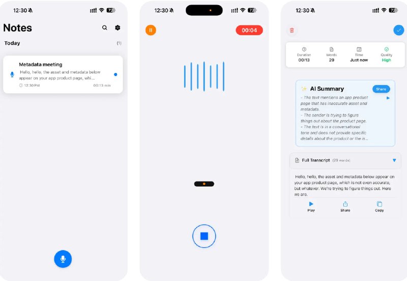 🧭 #应用限免 📂 软件名称：BabelKeep 🍏 支持平台：#iOS 15.1+ 📊 软件价格：￥38.00 -> ¥0.00 🪟 软件简介：一款语音转写应用，可高质量录音并支持暂停/继续，秒级转写与自动摘要，支持边听边查看对应转录，所有音频与笔记均本地存储，隐私可控