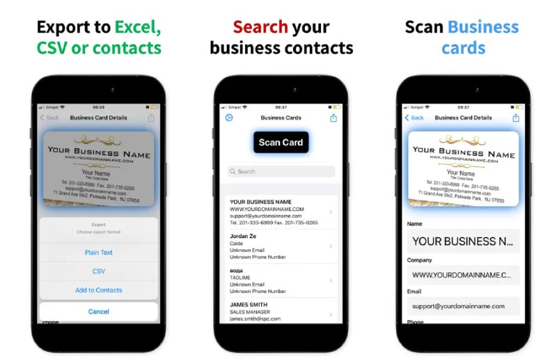 🧭 #应用限免 📂 软件名称：名片 scanner & export 🍏 支持平台：#iOS 15.0+ 📊 软件价格：内购限免 🪟 软件简介：一款用于扫描和保存实体名片信息的应用