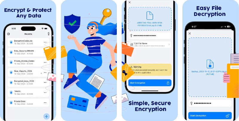 🧭 #应用限免 📂 软件名称：Encryptor - 保护您的文件安全 🍏 支持平台：#iOS 17.0+ #macOS 14.0+ 📊 软件价格：内购限免 🪟 软件简介：一款用于加密保护您的文件和照片的应用，支持安全密码保护、轻松解密数据、安心分享文件等，还可以直接从图库中导入并加密视频，非常方便