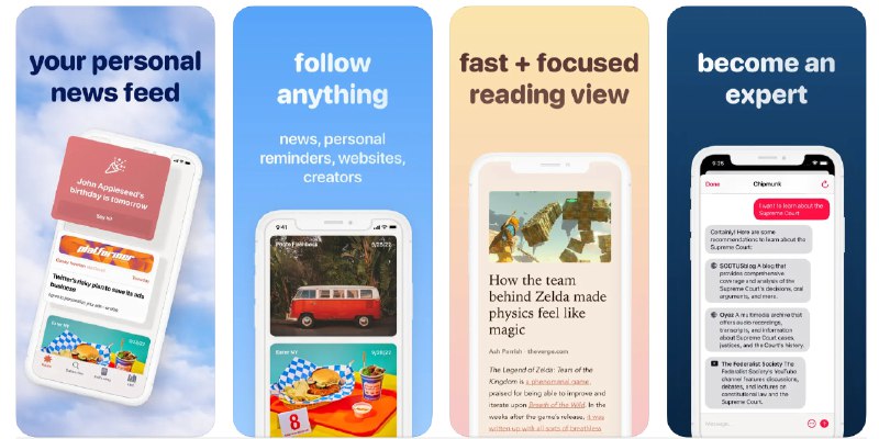 🧭 #优质应用  📂 软件名称：feeeed: rss reader and more 🍏 支持平台：#iOS 15.0+ 📊 软件价格：免费 🪟 软件简介：一款个性化的RSS阅读器，您可以订阅网站的最新文章，并集成了多种个性化功能，如查看本地天气、照片库回忆、联系人生日、步数统计等