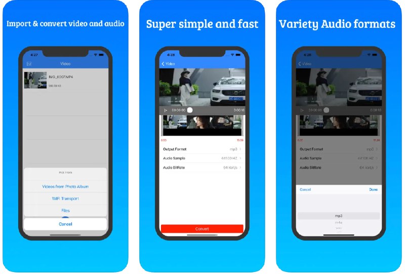 🧭 #应用限免 📂 软件名称：MP3转换器 - 视频转音频保存为MP3等格式  🍏 支持平台：#iOS 12.1+ 📊 软件价格：内购限免 🪟 软件简介：一款可以将任何视频快速转换为MP3格式的应用，支持多种视频文件类型，如MP4、AVI、MKV等