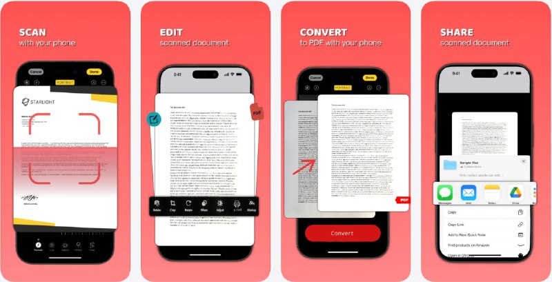 🧭 #应用限免 📂 软件名称：全能扫描王CamScanner 🍏 支持平台：#iOS 15.0+ 📊 软件价格：内购限免 🪟 软件简介：一款文档扫描与管理工具，可将纸质文件快速扫描生成高清 PDF/图片，支持自动裁剪与增强、OCR 文字识别与提取、PDF 编辑与转换、电子签名、文档分享与云端管理，适用于办公学习场景的资料整理与归档