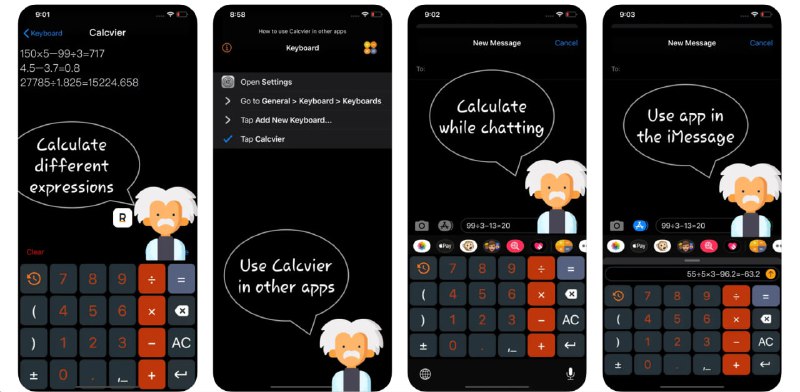 🧭 #应用限免 📂 软件名称：Calcvier - Keyboard Calculator 🍏 支持平台：#iOS 13.0+ 📊 软件价格：¥22.00 -> ¥0.00 🪟 软件简介：一款键盘计算器应用，它将计算器功能集成到了键盘中，使您能够在输入文本的同时进行计算，并且可以直接将计算结果插入到文本中，非常适合需要快速进行计算并记录结果的用户