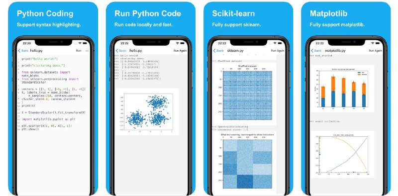 🧭 #应用限免 📂 软件名称：Python Coding 🍏 支持平台：#iOS 12.4+ 📊 软件价格：美区限免 🪟 软件简介：一款专为移动设备设计的 Python 编程环境，支持多种流行库，如 NumPy、pandas、scikit-learn、Matplotlib 和 Statsmodels