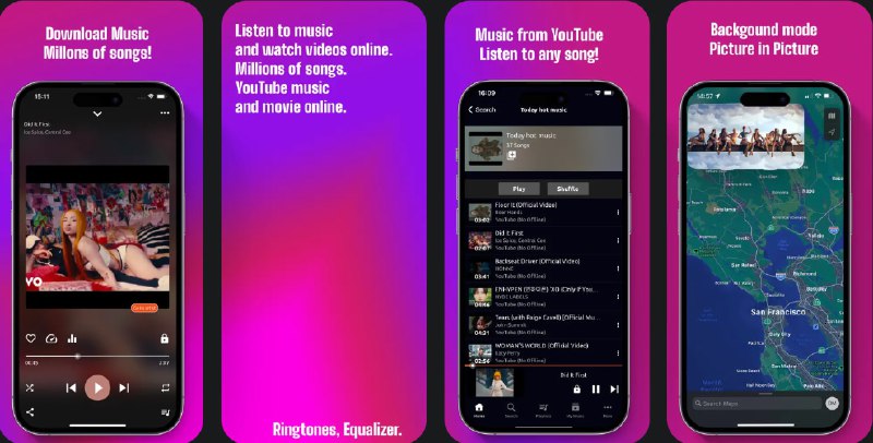 🧭 #应用限免 📂 软件名称：音乐下载器 / MP3播放器 🍏 支持平台：#iOS 12.0+ 📊 软件价格：内购限免（下载后直接在商店选择终生高级访问） 🪟 软件简介：一款功能丰富的音乐和视频播放器，应用程序支持数百万首歌曲和 YouTube 音乐流媒体，您可以无限制地观看各种类型的免费电影和电视节目