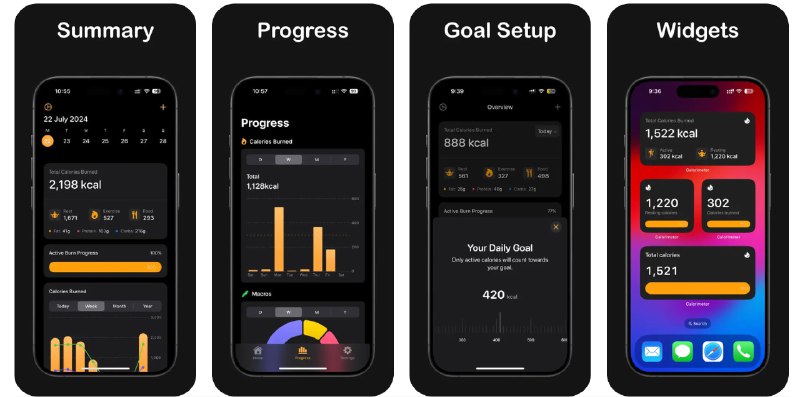 🧭 #应用限免 📂 软件名称：Calorimeter 🍏 支持平台：#iOS 17.0+ 📊 软件价格：内购限免 🪟 软件简介：一款用于跟踪和管理每日卡路里消耗和营养摄入的应用