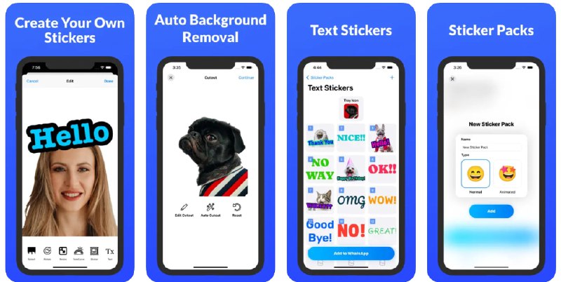 🧭 #应用限免 📂 软件名称：Sticker Maker for Messengers 🍏 支持平台：#iOS 15.0+ 📊 软件价格：内购限免 🪟 软件简介：一款帮助您轻松创建自定义表情包和贴纸的应用，可直接在聊天应用中使用