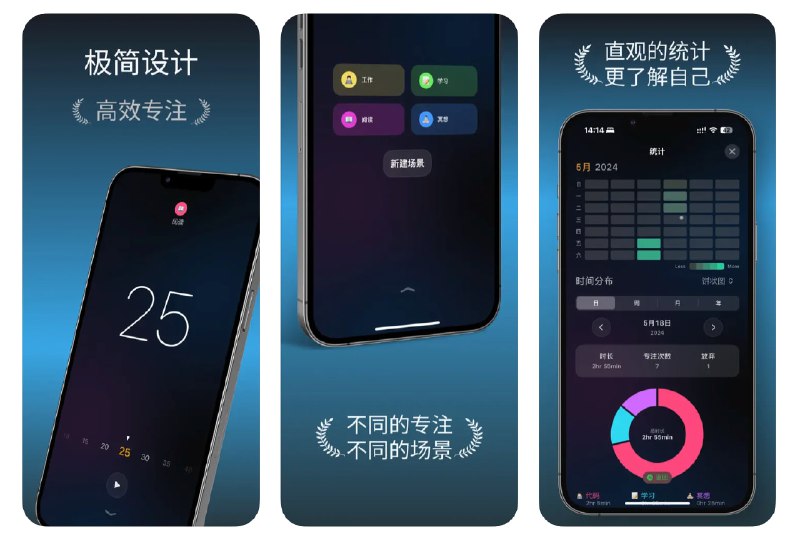 🧭 #应用限免 📂 软件名称：PomoLite - 场景化番茄钟 🍏 支持平台：#iOS 16.0+ 📊 软件价格：早鸟内购限免 🪟 软件简介：一款刚上线的番茄钟应用，您可以创建自己的专注场景，设定专注时间，跟踪自己的生产力数据，该应用开发处于早期，还有许多功能处于画饼状态，可以先占坑 🕸 软件下载：点击下载