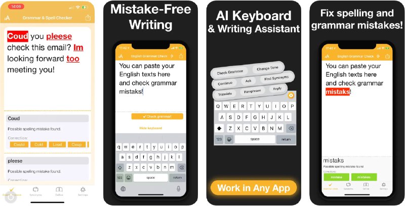 🧭 #应用限免 📂 软件名称：CorrectMe English Grammar help 🍏 支持平台：#iOS 14.0+ 📊 软件价格：内购限免（设置-购买专业版-More Options，价格不为0可以重启应用试试） 🪟 软件简介：一款专为英语书写和语法纠正设计的实用工具，帮助您检查文本中的语法和拼写错误，适用于非母语英语使用者或害怕犯错的用户，通过智能算法，应用能够逐字分析文本，发现上下文语法错误和拼写问题，还提供智能建议和详细解释功能，帮助您学习并避免重复错误