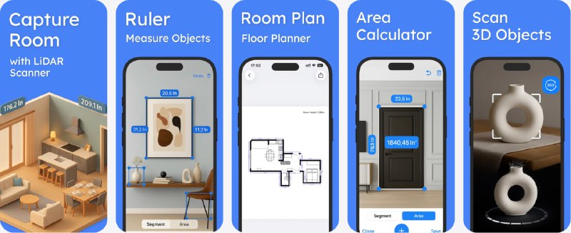 🧭 #应用限免 📂 软件名称：3D扫描测量与房间模型创建 🍏 支持平台：#iOS 17.6+ 📊 软件价格：内购限免（需开启全局代理后重启应用自动弹出内购0元选项） 🪟 软件简介：一款使用LiDAR技术创建3D模型的应用