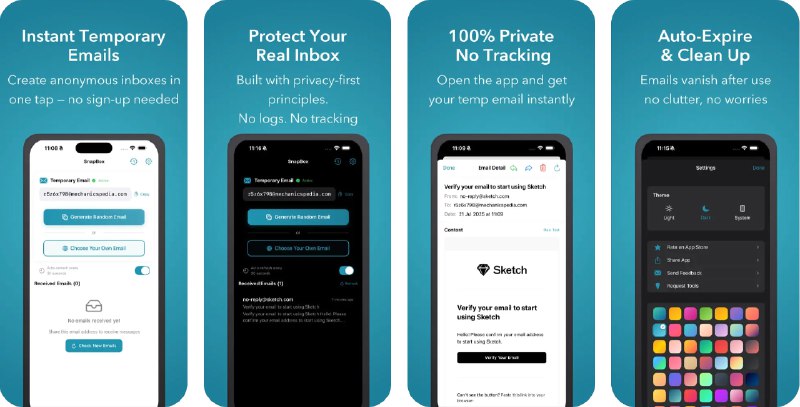 🧭 #应用限免 📂 软件名称：SnapBox Pro: Private Temp Mail 🍏 支持平台：#iOS 17.6+ 📊 软件价格：￥22.00 -> ¥0.00 🪟 软件简介：一款无需注册即可使用的临时邮箱工具，支持一键创建临时邮箱，可自定义用户名并选择多种域名，邮箱即时激活