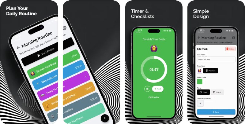 🧭 #应用限免 📂 软件名称：Routine Planner: Track Habits 🍏 支持平台：#iOS 14.0+ 📊 软件价格：内购限免（代理环境） 🪟 软件简介：一款简洁高效的习惯追踪和日常规划应用，帮助您建立并管理健康的生活规律