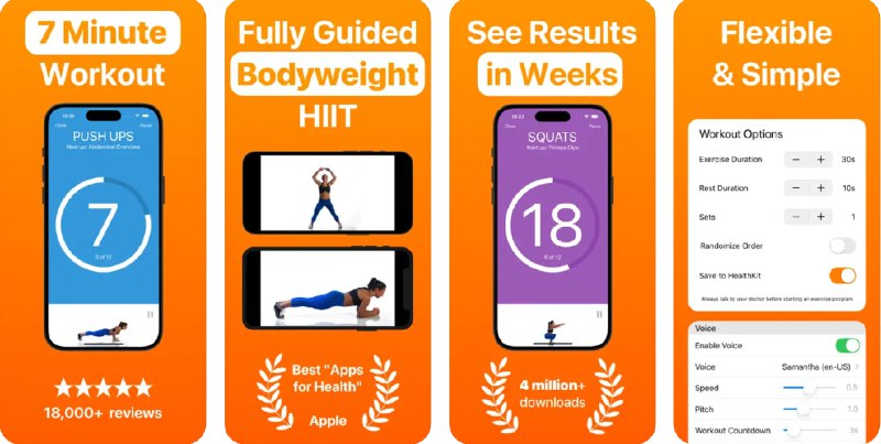 🧭 #应用限免 📂 软件名称：7 Minute Workout Ad-Free 🍏 支持平台：#iOS 16.1+ 📊 软件价格：内购限免（在see all options中） 🪟 软件简介：一个健身应用，提供每日的强度间歇训练（HIIT）教程，帮助您在家锻炼，无需任何其他设备