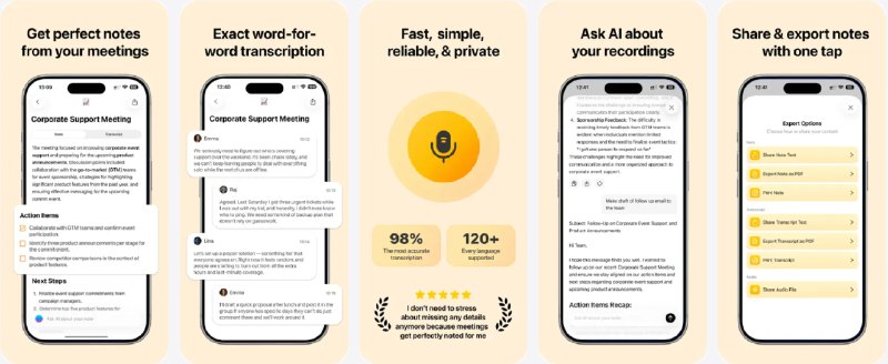 🧭 #应用限免 📂 软件名称：Mangonote: AI Meeting Notes 🍏 支持平台：#iOS 17.0+ 📊 软件价格：内购限免（开启全局代理后订阅界面下方会出现show more plans小字） 🪟 软件简介：一款 AI 语音会议记录工具
