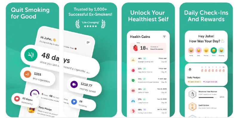 🧭 #应用限免 📂 软件名称：Quit Smoking - Quoy 🍏 支持平台：#iOS 15.0+ 📊 软件价格：内购限免 🪟 软件简介：是一款帮助用户戒烟的应用