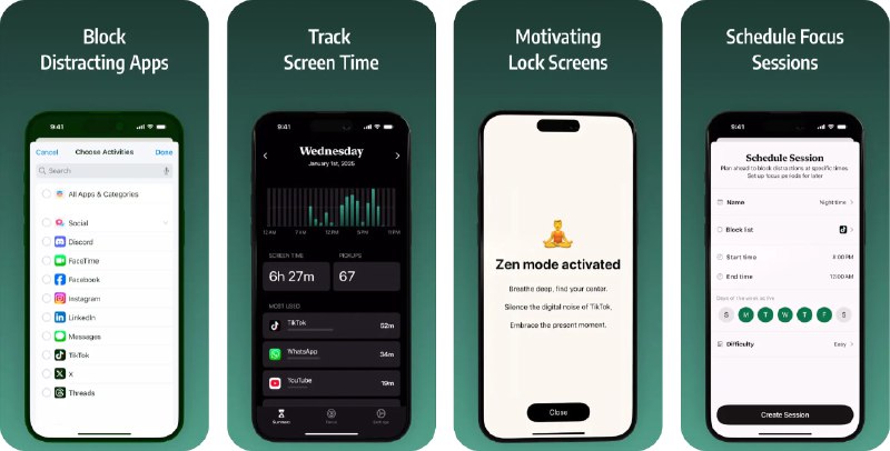 🧭 #应用限免 📂 软件名称：FocusPledge: Limit Screen Time 🍏 支持平台：#iOS 16.0+ 📊 软件价格：内购限免 🪟 软件简介：一款帮助您限制屏幕时间、专注于目标达成的效率应用