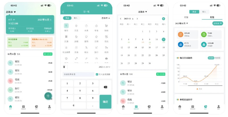 🧭 #优质应用 📂 软件名称：米饭记账 🍏 支持平台：#iOS 13.0+ 📊 软件价格：免费 🪟 软件简介：一款记账应用，可以帮助您轻松追踪花费，包括可以创建多个账本，设定月度预算，查看支出统计数据图表和各类详细信息，相比其他昂贵的记账软件算是够用 🕸 软件下载：点击下载
