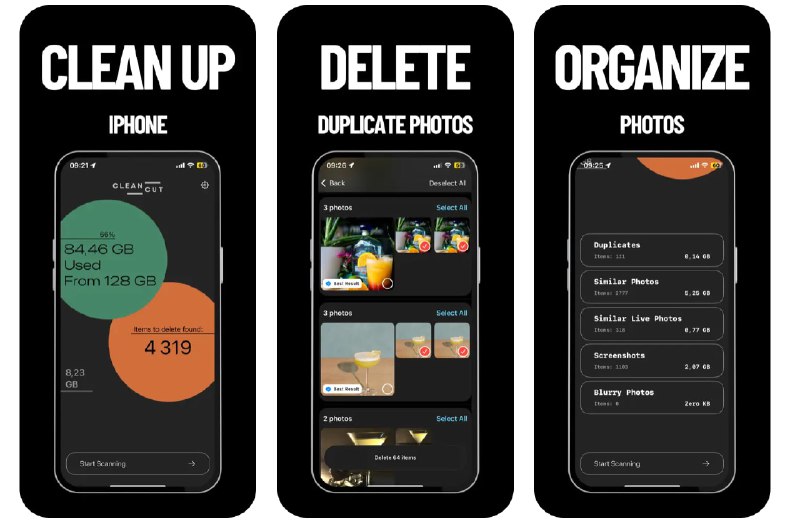 🧭 #应用限免 📂 软件名称：Clear up photos - Clean Cut 🍏 支持平台：#iOS 17.0+ 📊 软件价格：内购限免 🪟 软件简介：一款优化设备相册存储空间的应用，支持删除重复、模糊、截屏照片，增强图片质量的功能，帮助您高效地管理回忆，删除不必要的内容，并让废片变得更加清晰 🕸 软件下载：点击下载