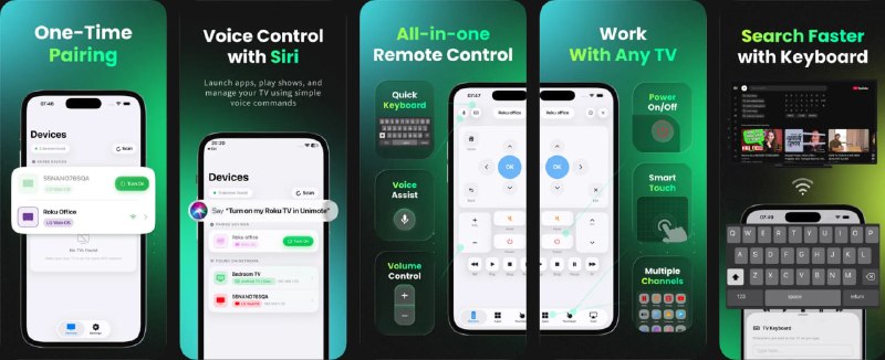 🧭 #应用限免 📂 软件名称：Remote Control For Smart TV 🍏 支持平台：#iOS 17.0+ 📊 软件价格：内购限免（需要重启一次） 🪟 软件简介：将iPhone或iPad变成智能电视遥控器，通过局域Wi-Fi控制兼容电视，支持电源/音量/导航按键、触摸板、键盘输入、语音搜索和投屏功能，适合家庭、办公或旅行备用遥控场景