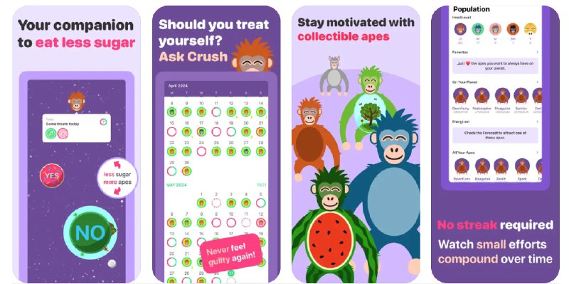 🧭 #应用限免 📂 软件名称：No Treat Today: 跟踪糖 🍏 支持平台：#iOS 15.0+ 📊 软件价格：内购限免 🪟 软件简介：一款帮助您管理饮食习惯和追踪零食摄入的应用