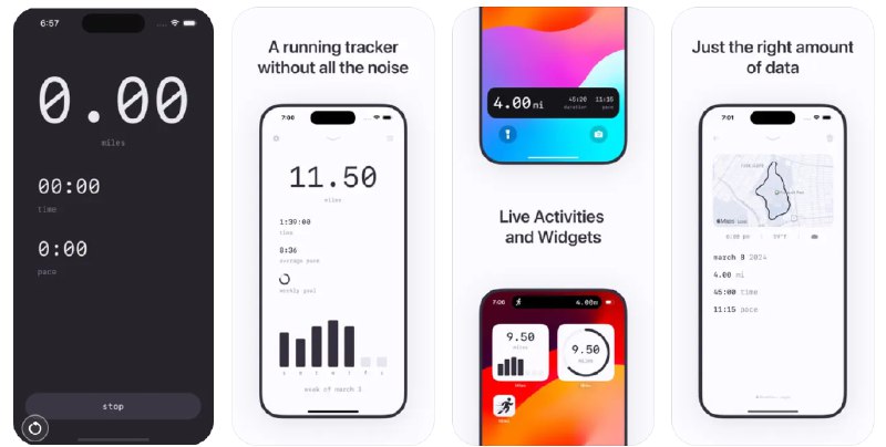 🧭 #应用限免 📂 软件名称：Miles - Running Tracker 🍏 支持平台：#iOS 16.4+ 📊 软件价格：¥22.00 -> ¥0.00 🪟 软件简介：一款简约的跑步追踪应用，帮助您记录和监控跑步进度和路径