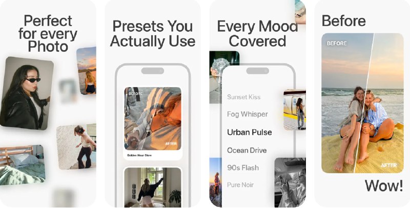🧭 #应用限免 📂 软件名称：Presets for Lightroom: Preseto 🍏 支持平台：#iOS 17.0+ 📊 软件价格：内购限免 🪟 软件简介：一个滤镜应用，让你的照片从“平凡”瞬间变“惊艳”