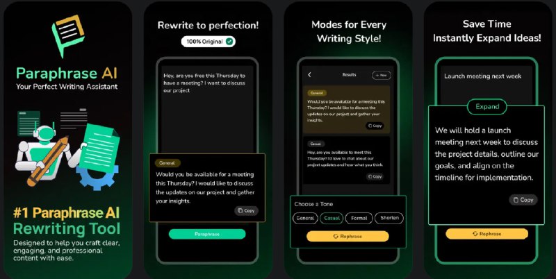 🧭 #应用限免 📂 软件名称：Paraphrase AI: Reword Tool 🍏 支持平台：#iOS 17.2+ 📊 软件价格：内购限免 🪟 软件简介：一款智能改写和句子润色工具，可以帮助您轻松改写文本内容，使其保持原意的同时优化表达