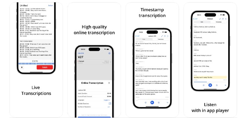 🧭 #应用限免 📂 软件名称：Live transcribe speech to text 🍏 支持平台：#iOS 16.0+ 📊 软件价格：内购限免 🪟 软件简介：一款将语音转换为文本的实时转录应用