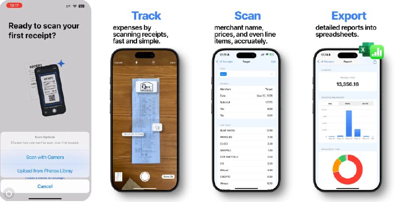 🧭 #应用限免 📂 软件名称：收据精灵 ReceiptGenie 🍏 支持平台：#iOS 17.6+ 📊 软件价格：内购限免 🪟 软件简介：一款智能收据扫描与费用追踪工具，通过AI OCR技术自动识别收据中的商家名称、总计、税费及商品明细，支持多语言识别（中英日韩泰法德西等）