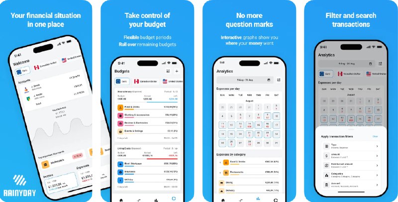 🧭 #应用限免 📂 软件名称：RainyDay 🍏 支持平台：#iOS 13.0+ 📊 软件价格：内购限免（试用界面点击小字See All Plans即可看到内购0的选项） 🪟 软件简介：一款智能预算规划和支出追踪应用，可帮助您有效管理财务，您可以通过连接银行账户自动导入交易记录，轻松分类支出，跟踪日常和每月的开销