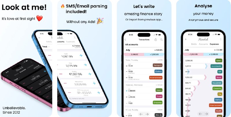 🧭 #应用限免 📂 软件名称：Monetal - 个人财务与费用跟踪 🍏 支持平台：#iOS 15.0+ 📊 软件价格：内购限免（跟随指引创建一个账户后在设置中打开SMS/Email parsing弹出内购） 🪟 软件简介：一款个人财务管理费用追踪工具