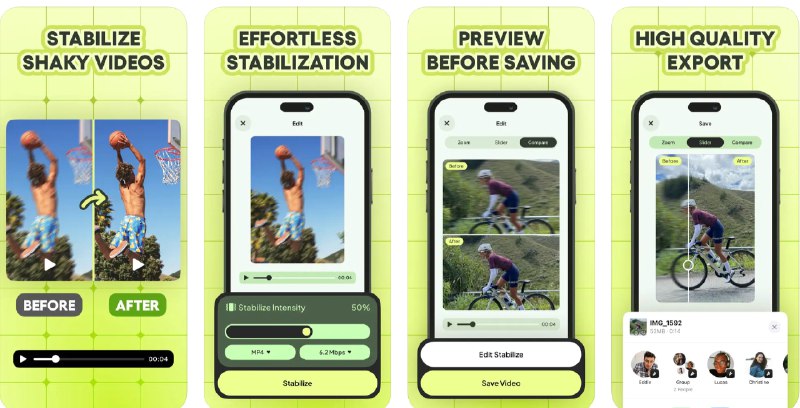 🧭 #优质应用  📂 软件名称：Video Stabilizer. 🍏 支持平台：#iOS 📊 软件价格：免费 🪟 软件简介：一款算法稳定器应用，可以将抖动的视频变得稳定，支持实时预览