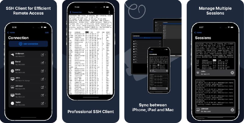 🧭 #应用限免 📂 软件名称：Terminux: SSH Client 🍏 支持平台：#iOS 15.0+ #macOS 12.0+ 📊 软件价格：内购限免（进入应用点击Upgrade Now） 🪟 软件简介：一款强大的 SSH 应用，支持多会话并行管理，可使用标签页和分屏方式便捷切换