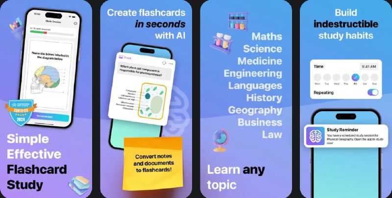 🧭 #应用限免 📂 软件名称：Anki Flashcards - BrainDeck 🍏 支持平台：#iOS 17.0+ 📊 软件价格：内购限免 🪟 软件简介：一款智能学习应用，通过 AI 功能帮助用户更高效地学习和记忆知识点
