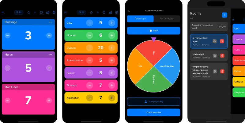 🧭 #应用限免 📂 软件名称：Point Counter & Score Keeper 🍏 支持平台：#iOS 12.0+ 📊 软件价格：内购限免（若无法进入内购请重启应用） 🪟 软件简介：一款专为桌游、纸牌、体育竞赛等各种活动设计的记分工具