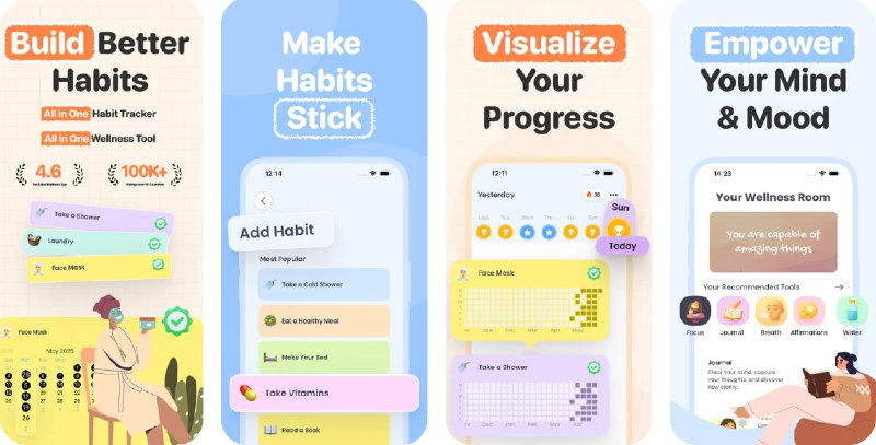 🧭 #应用限免 📂 软件名称：习惯清单 : EvolveMe 🍏 支持平台：#iOS 15.6+ 📊 软件价格：内购限免（随时结束，请注意） 🪟 软件简介：一款高效习惯养成应用，通过设定目标、每日提醒与日历追踪，帮助您逐步改善生活，养成好习惯，戒除坏习惯
