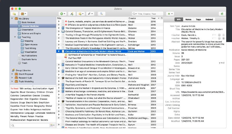 🧭 #优质应用 📂 软件名称：zotero 🍏 支持平台：#iOS #macOS #Windows 📊 软件价格：免费 🪟 软件简介：一款学术文献管理应用，支持从知网、万方、Web of Science等国内外平台一键导入文献资料，您可以方便地整理，批注或是使用翻译插件阅读，还可以一键引用文献内容到Word