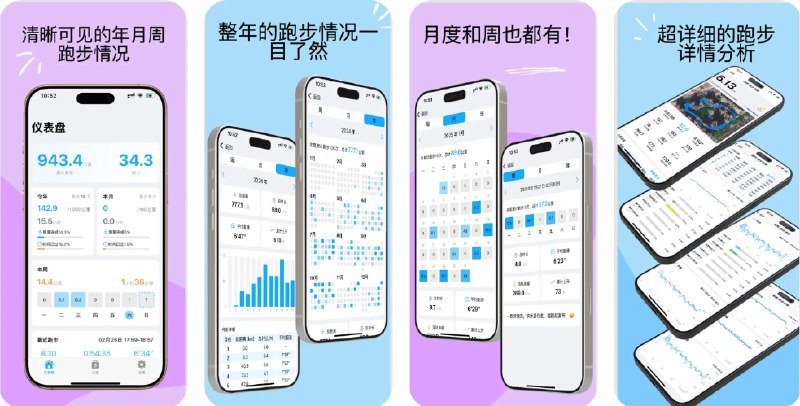 🧭 #优质应用 📂 软件名称：跑鸭-跑步记录统计分析训练计划制定 🍏 支持平台：#iOS 16+ 📊 软件价格：免费 🪟 软件简介：一款专注跑步应用，统计视图丰富，能详尽记录与分析你的跑步数据