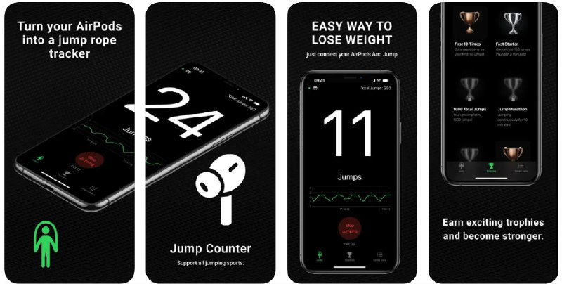 🧭 #应用限免 📂 软件名称：AirJump: Jump Rope Counter 🍏 支持平台：#iOS 16.0+ 📊 软件价格：¥12.00 -> ¥0.00 🪟 软件简介：一款与AirPods兼容的跳绳追踪应用，适用于多种型号的AirPods和Beats Fit Pro