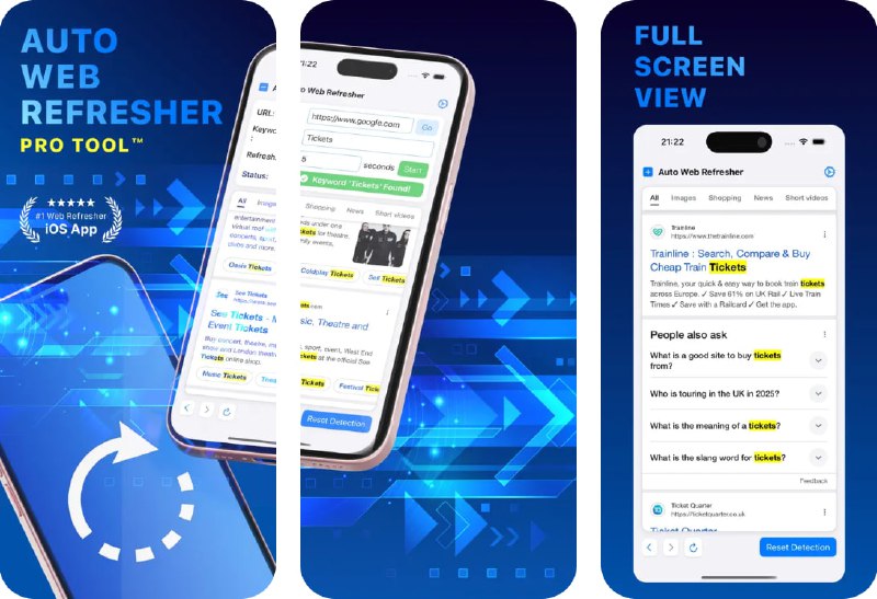 🧭 #应用限免 📂 软件名称：Auto Web Refresher Pro 🍏 支持平台：#iOS  16.6+ 📊 软件价格：￥8.00 -> ¥0.00 🪟 软件简介：一款智能网页监控工具，能够自动刷新指定网页并监测设定的关键词，及时为你推送通知