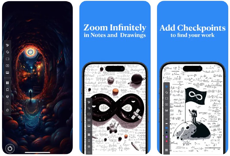 🧭 #应用限免 📂 软件名称：笔记本, 笔记 - Canvas Max 🍏 支持平台：#iOS 16.0+ 📊 软件价格：¥68.00 -> ¥0.00 🪟 软件简介：一个无限画布的创作工具，其主要功能包括无限滚动与缩放、精确的矢量绘图、橡皮擦和套索工具、动态文本集成、图片插入、绘图书签、分层创作、撤销/重做功能以及智能自动保存